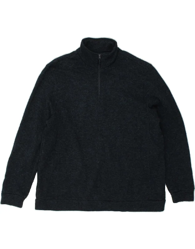 MOUNTAIN WAREHOUSE Mens Zip Neck Sweatshirt Jumper 3XL Navy Blue Flecked Hoodie with Patch Decorative Personalized MOUNTAIN WAREHOUSE Mens Zip Neck Sweatshirt Jumper 3XL Navy Blue Flecked Hoodie with Patch Decorative Personalized
