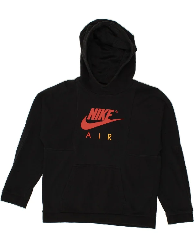NIKE Boys Graphic Hoodie Jumper 13-14 Years XL Black Cotton Hoodie with Hem Patch Decorative Personalized NIKE Boys Graphic Hoodie Jumper 13-14 Years XL Black Cotton Hoodie with Hem Patch Decorative Personalized