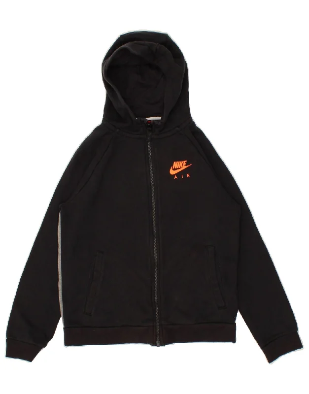 NIKE Boys Graphic Zip Hoodie Sweater 10-11 Years Medium Black Colourblock Hoodie with Metallic Shiny Futuristic NIKE Boys Graphic Zip Hoodie Sweater 10-11 Years Medium Black Colourblock Hoodie with Metallic Shiny Futuristic