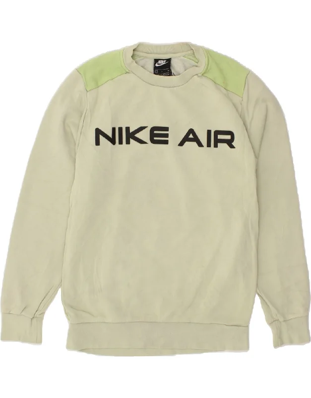 NIKE Mens Graphic Sweatshirt Jumper Small Green Colourblock Hoodie Crop Top Short Trendy NIKE Mens Graphic Sweatshirt Jumper Small Green Colourblock Hoodie Crop Top Short Trendy