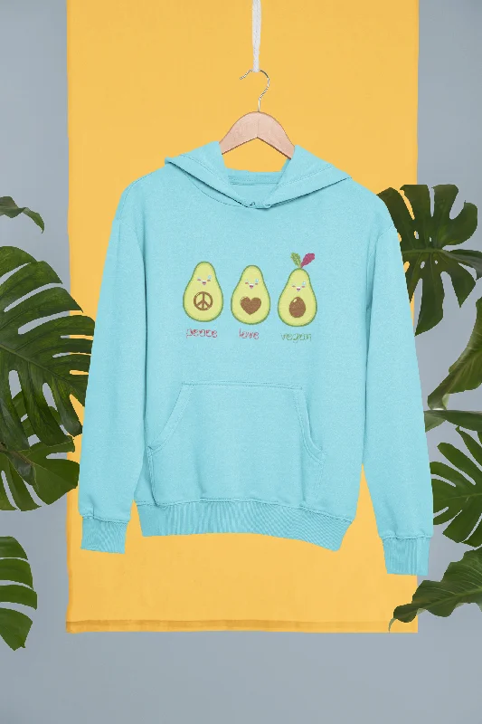 Peace Love Vegan Hoodie Hoodie with Sequins Glamorous Eye-catching