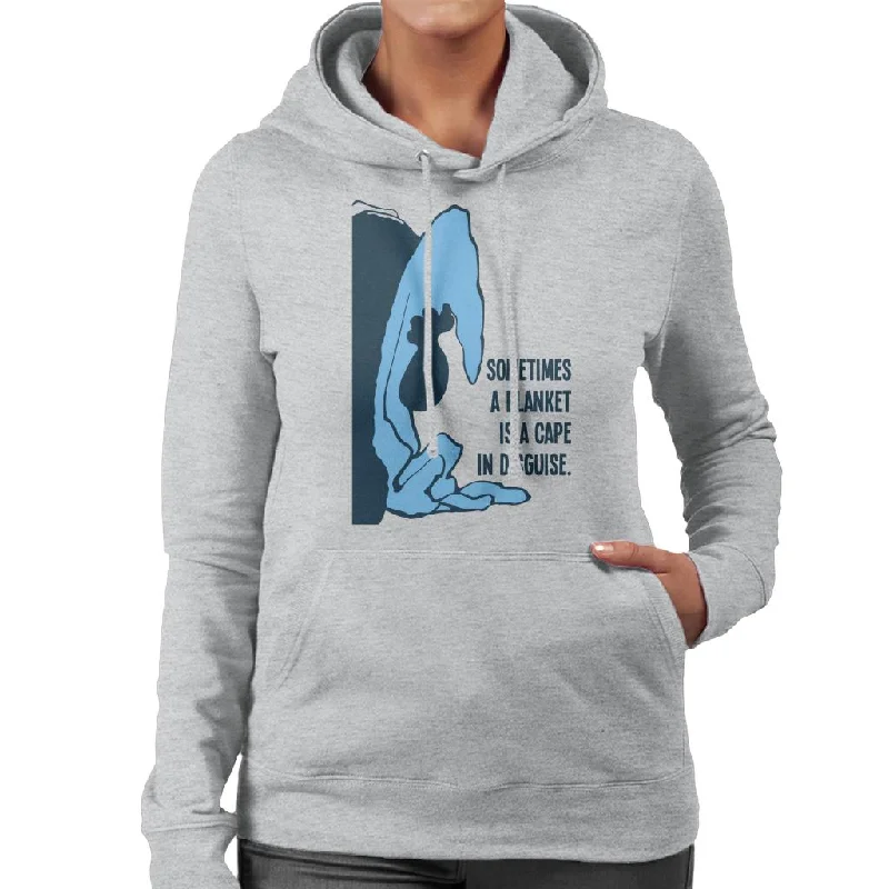 Peanuts Blanket Is A Cape In Disguise Women's Hooded Sweatshirt Hoodie with Monochrome Minimalist Simple Peanuts Blanket Is A Cape In Disguise Women's Hooded Sweatshirt Hoodie with Monochrome Minimalist Simple