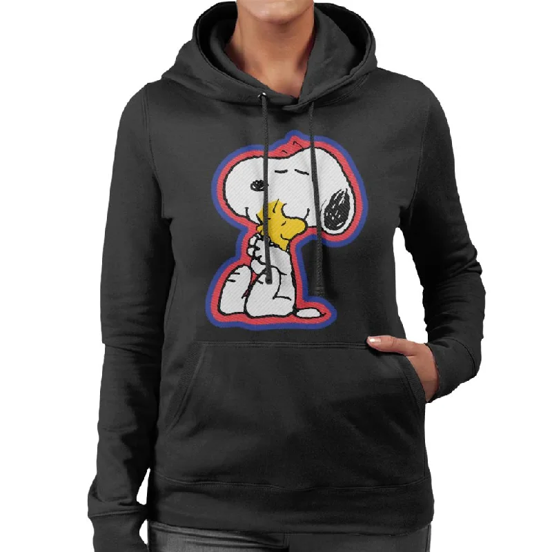 Peanuts Snoopy Hugging Woodstock Women's Hooded Sweatshirt Hoodie with Print Artistic Unique Peanuts Snoopy Hugging Woodstock Women's Hooded Sweatshirt Hoodie with Print Artistic Unique