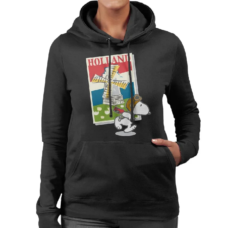 Peanuts Snoopy In Holland Women's Hooded Sweatshirt Graphic Hoodie Design Print