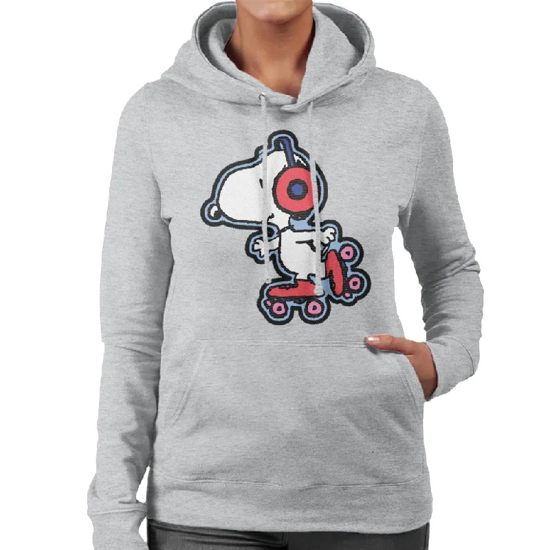 Peanuts Snoopy Skating To Music Women's Hooded Sweatshirt Hoodie with Drawcord Adjustable Secure Peanuts Snoopy Skating To Music Women's Hooded Sweatshirt Hoodie with Drawcord Adjustable Secure