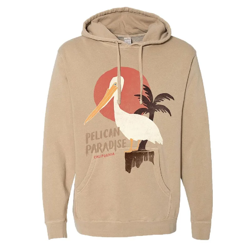 Pelican Paradise Sandstone Hoodie Hoodie with Batwing Sleeves Loose Dramatic