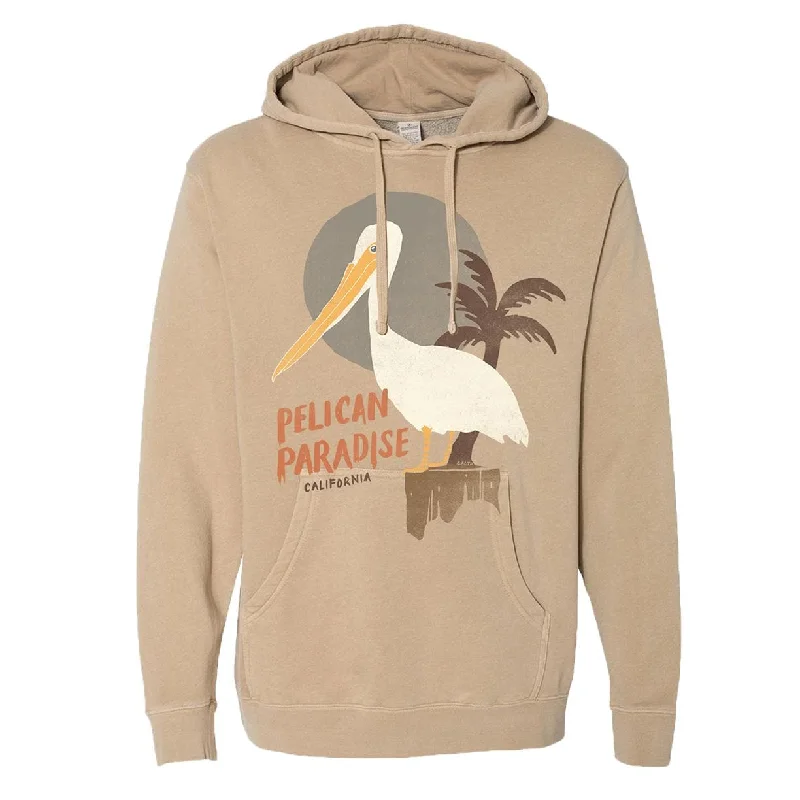 Pelican Paradise Sandstone Hoodie Hoodie with Rolled Sleeves Casual Relaxed