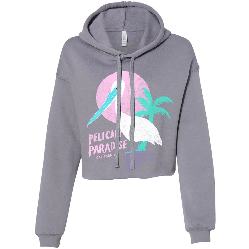 Pelican Paradise Storm Cropped Hoodie Hoodie with Camouflage Military Edgy