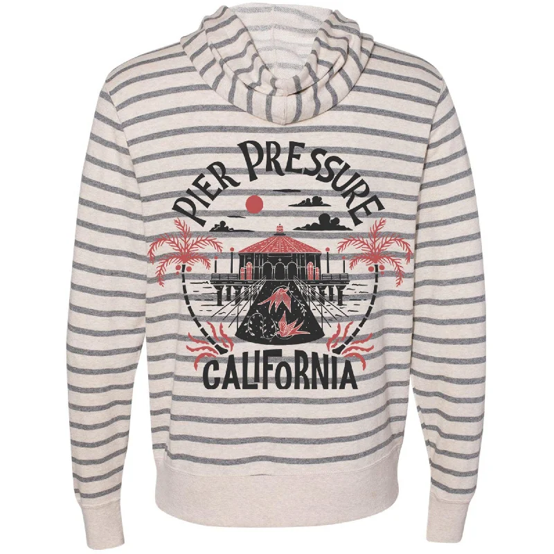Pier Pressure Zipper Hoodie Hoodie with Color Block Contrast Stylish