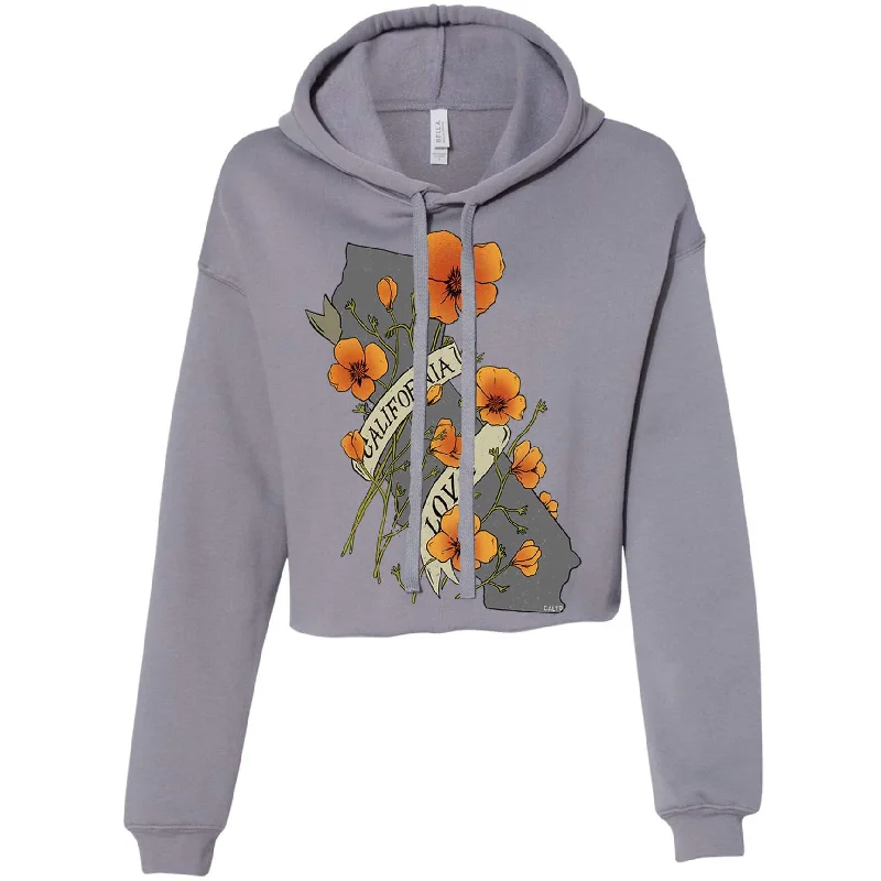 Poppies California Love Cropped Hoodie