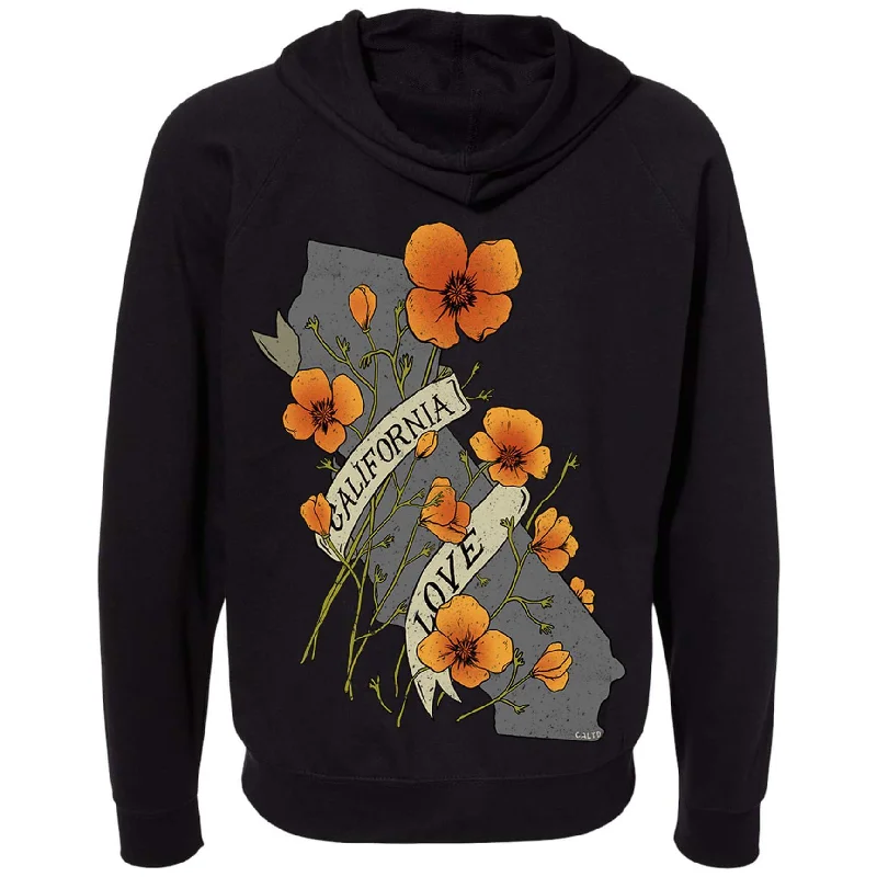 Poppies California Love Raglan Zip Up Hoodie