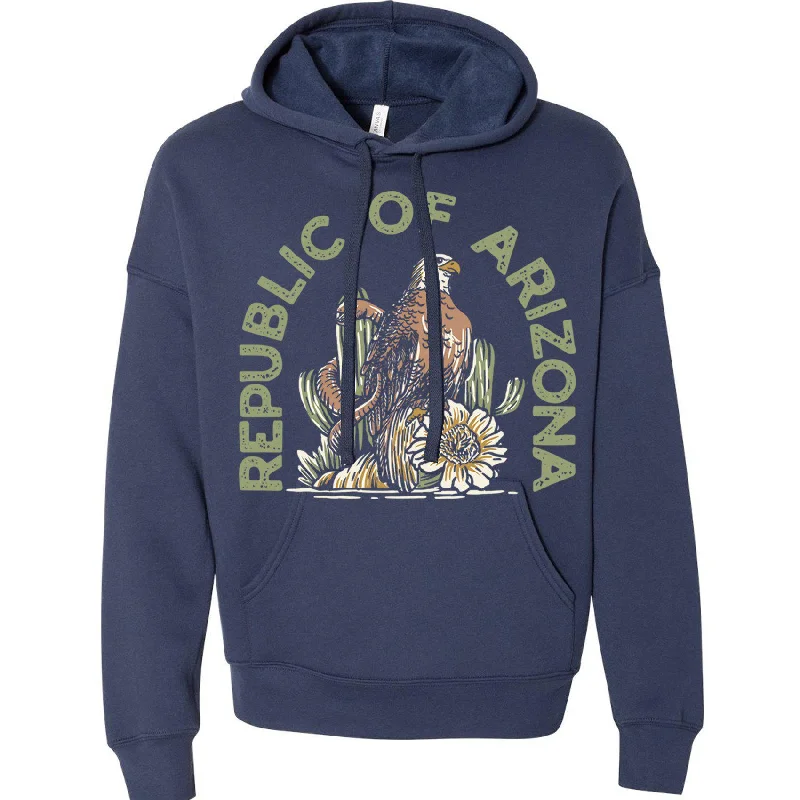 Republic Of Arizona Drop Shoulder Hoodie Hoodie with Cuffed Sleeves Snug Secure