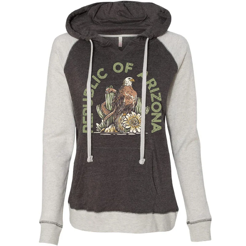 Republic Of Arizona Two Tones Hoodie Hoodie with Set-In Sleeves Structured Classic