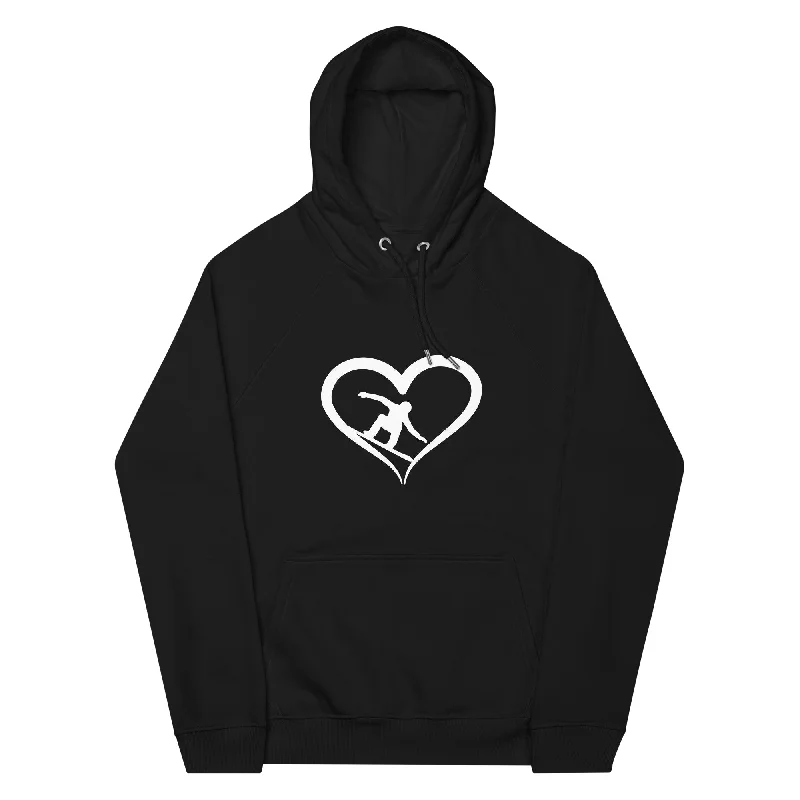 Snowboarder und Herz - Unisex Premium Organic Hoodie Hoodie with Velcro Closure Adjustable Secure