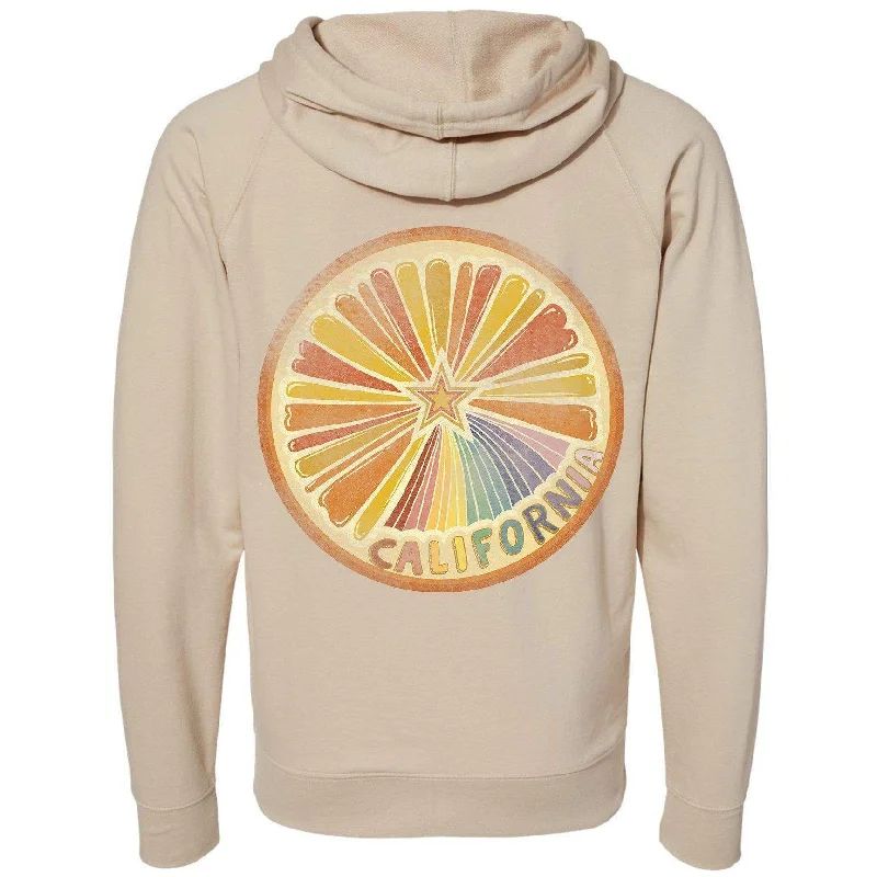 Starburst Orange Raglan Zip Up Hoodie