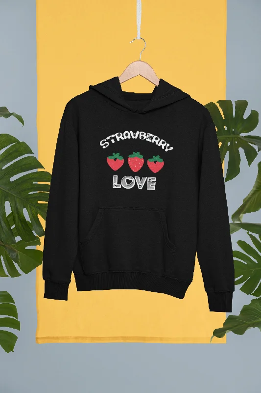 Strawberry Love Hoodie Hoodie with Reflective Safety Nightwear