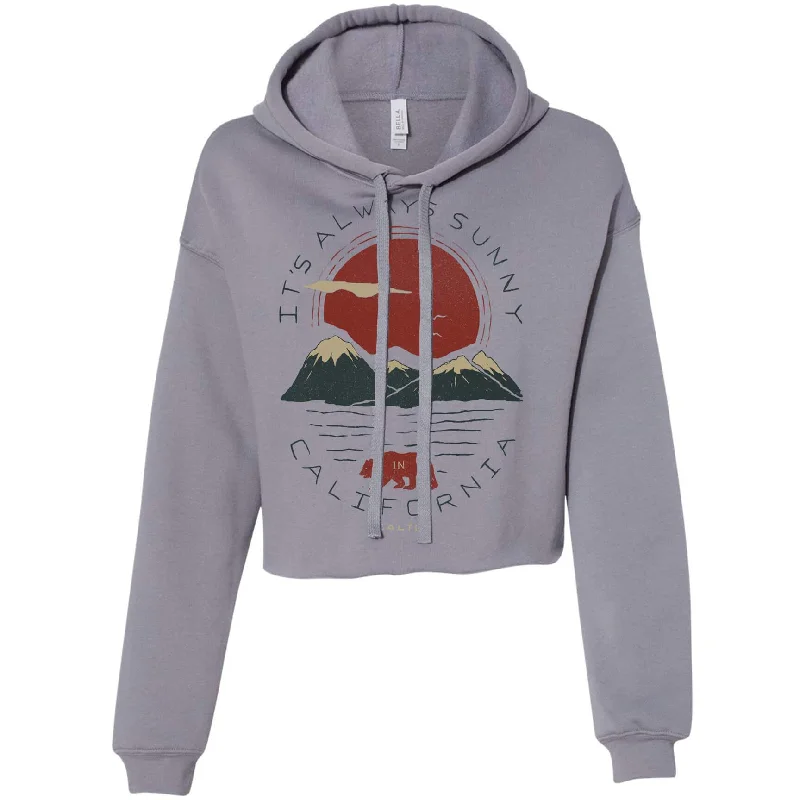 Sunny California Cropped Hoodie Hoodie with Fur Luxurious Winter