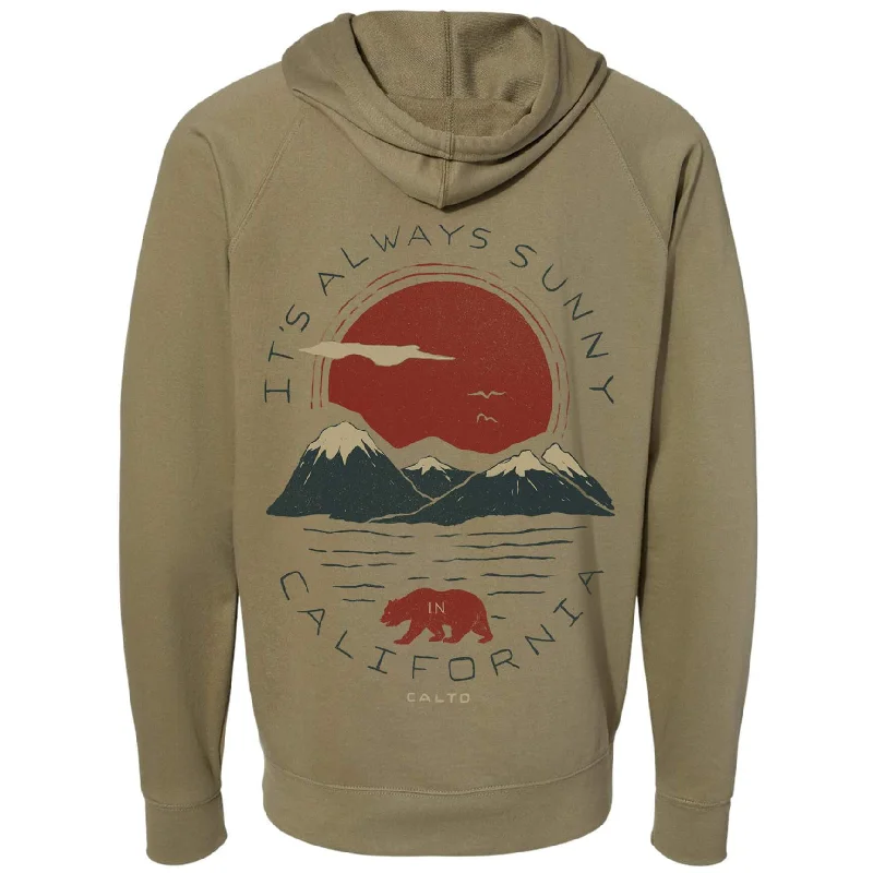 Sunny California Raglan Zip Up Hoodie