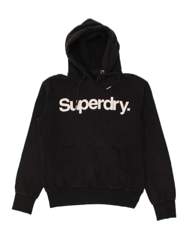 SUPERDRY Mens Graphic Hoodie Jumper Medium Navy Blue Cotton