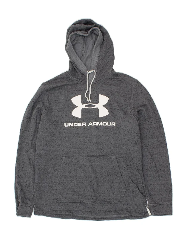 UNDER ARMOUR Mens Graphic Hoodie Jumper Large Grey Flecked Hoodie with Logo Branding Identity UNDER ARMOUR Mens Graphic Hoodie Jumper Large Grey Flecked Hoodie with Logo Branding Identity