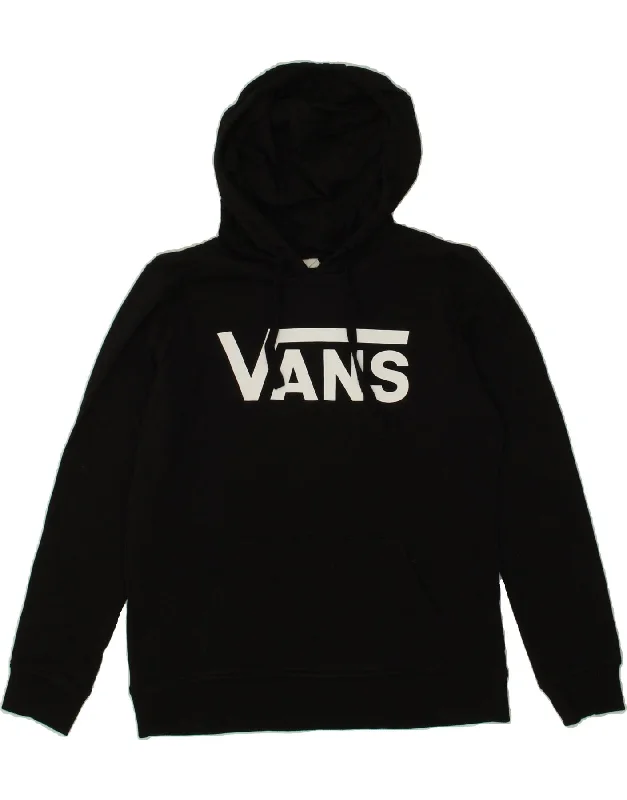 VANS Mens Graphic Hoodie Jumper Small Black Cotton