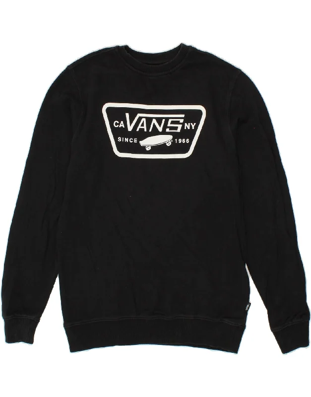 VANS Mens Graphic Sweatshirt Jumper XS Black Cotton