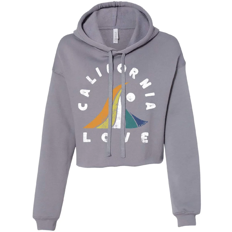 Wave California Love Cropped Hoodie Hoodie with Cropped Fit Short Trendy
