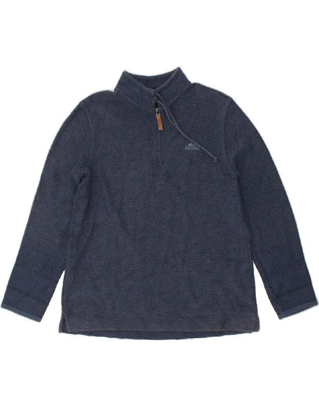 WEIRD FISH Mens Zip Neck Sweatshirt Jumper XL Navy Blue Cotton Hoodie with Zipper Versatile Modern