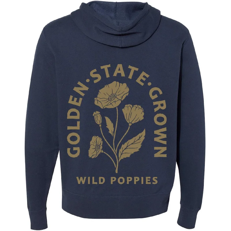 California Wild Poppies Zipper Hoodie