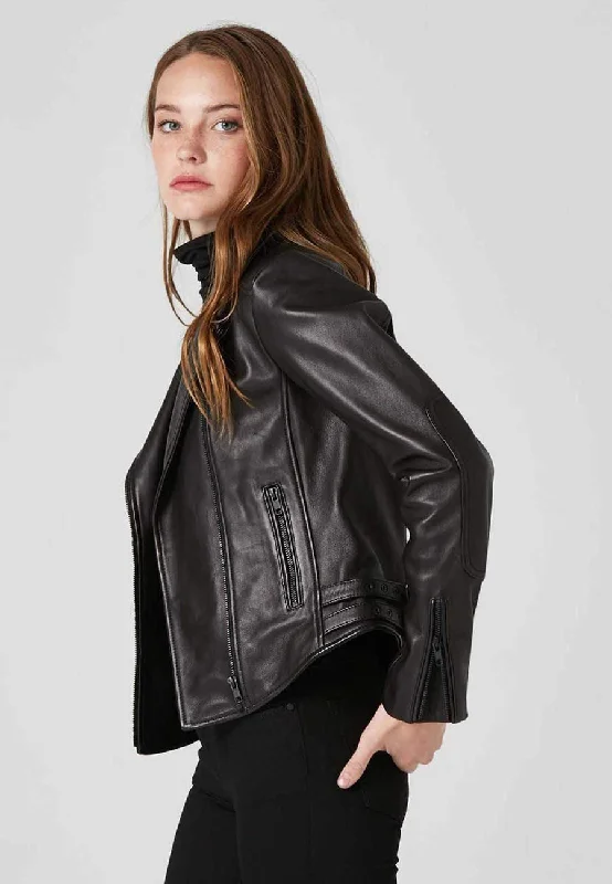 Black Leather Biker Jacket Female Denim Jacket Leather Jacket Suede Jacket