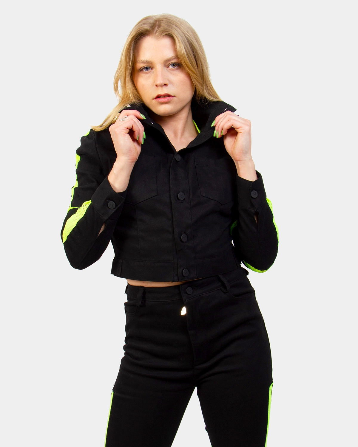 PROTECTION JACKET BLACK / YELLOW MESH Belted Jacket Elasticated Jacket Padded Jacket PROTECTION JACKET BLACK / YELLOW MESH Belted Jacket Elasticated Jacket Padded Jacket