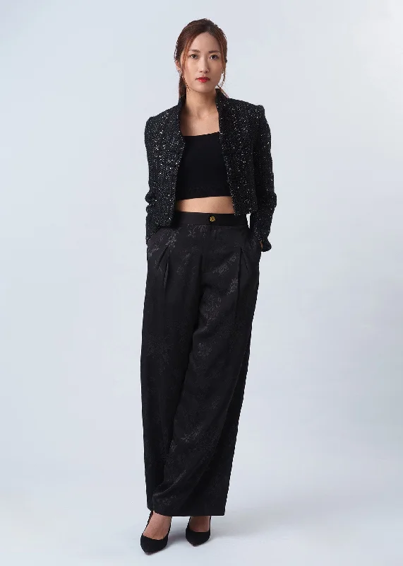 Cropped Tweed Tang Jacket (Black/ Gold) One-Shoulder Jacket Off-the-Shoulder Jacket Asymmetrical Jacket Cropped Tweed Tang Jacket (Black/ Gold) One-Shoulder Jacket Off-the-Shoulder Jacket Asymmetrical Jacket