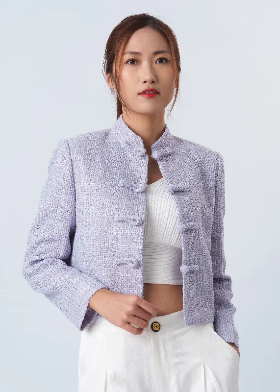 Cropped Tweed Tang Jacket (Lilac) Herringbone Jacket Houndstooth Jacket Plaid Jacket Cropped Tweed Tang Jacket (Lilac) Herringbone Jacket Houndstooth Jacket Plaid Jacket