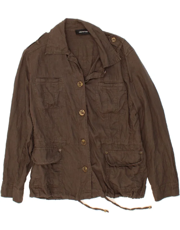 ELENA MIRO Womens Military Jacket UK 20 2XL Brown Denim Jacket Leather Jacket Suede Jacket ELENA MIRO Womens Military Jacket UK 20 2XL Brown Denim Jacket Leather Jacket Suede Jacket