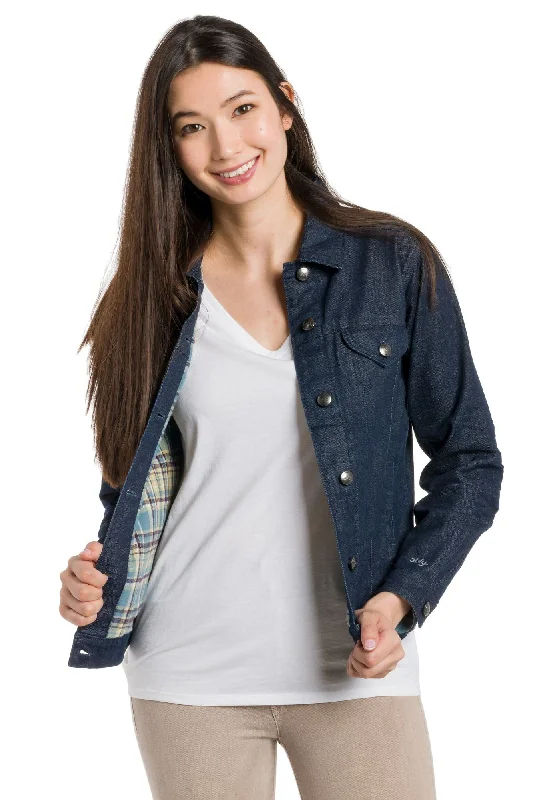 Emerald | Women's Traditional Denim Jacket Front Pockets Side Pockets Patch Pockets