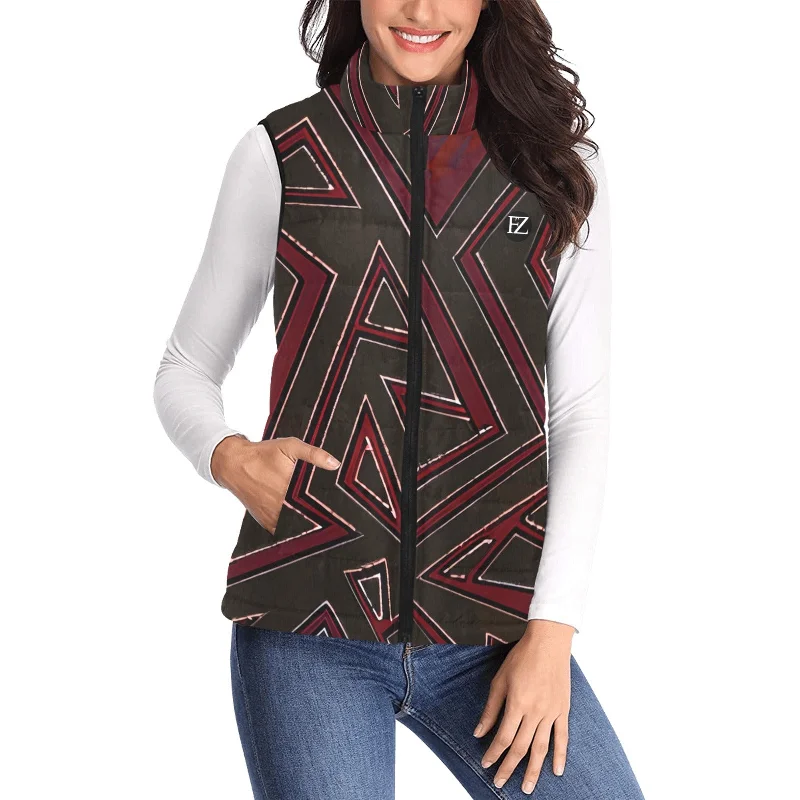 FZ  Women's African Print Puff Jacket 2 Hoodie Zip-Up Jacket Button-Up Jacket