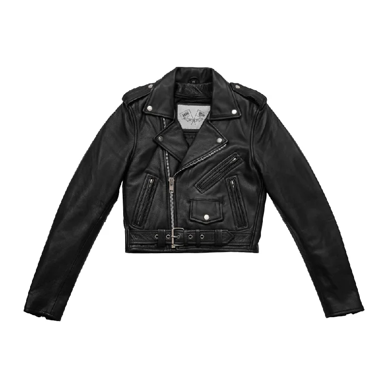 Imogen - Women's Motorcycle Leather Jacket Fleece Jacket Down Jacket Parka