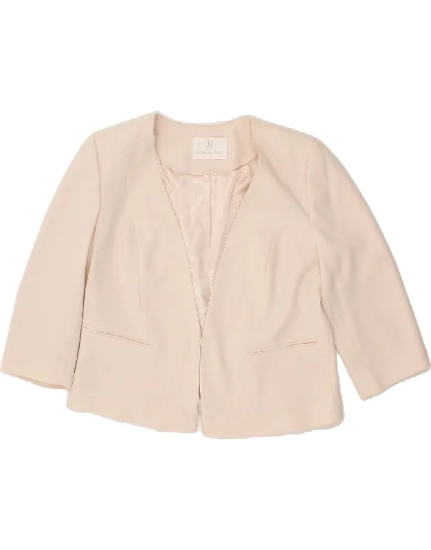 JACQUES VERT Womens 3/4 Sleeve Bolero Jacket UK 16 Large Pink Polyester Denim Jacket Leather Jacket Suede Jacket JACQUES VERT Womens 3/4 Sleeve Bolero Jacket UK 16 Large Pink Polyester Denim Jacket Leather Jacket Suede Jacket