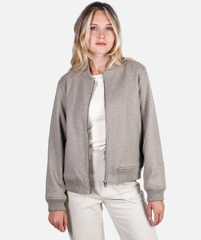 Langco Bomber Jacket - Pumice Wool Jacket Cashmere Jacket Tweed Jacket