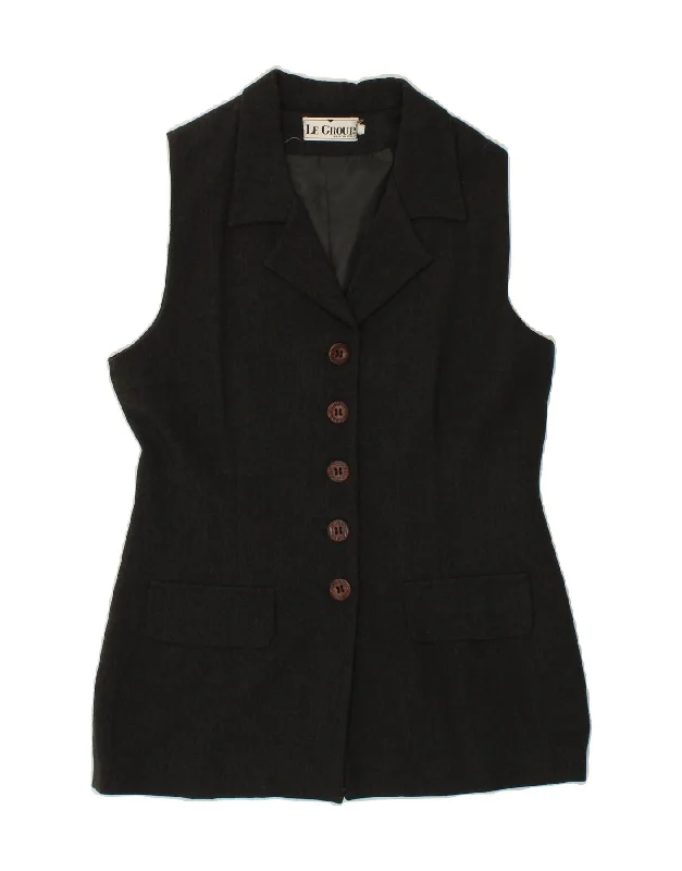 LE GROUP Womens 5 Button Sleeveless Blazer Jacket UK 14 Medium Black Notch Collar Jacket Peter Pan Collar Jacket Cowl Neck Jacket LE GROUP Womens 5 Button Sleeveless Blazer Jacket UK 14 Medium Black Notch Collar Jacket Peter Pan Collar Jacket Cowl Neck Jacket