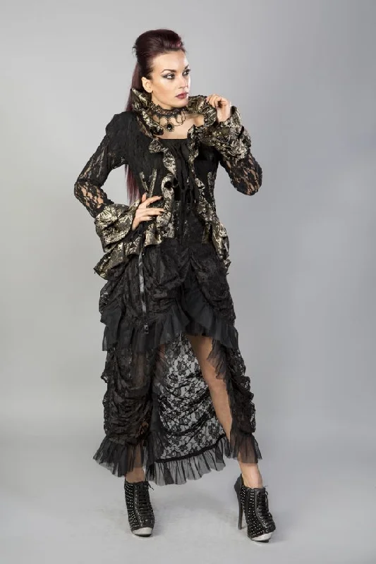Morticia Victorian Gothic Jacket In Lace King Faux Fur Jacket Real Fur Jacket Shearling Jacket