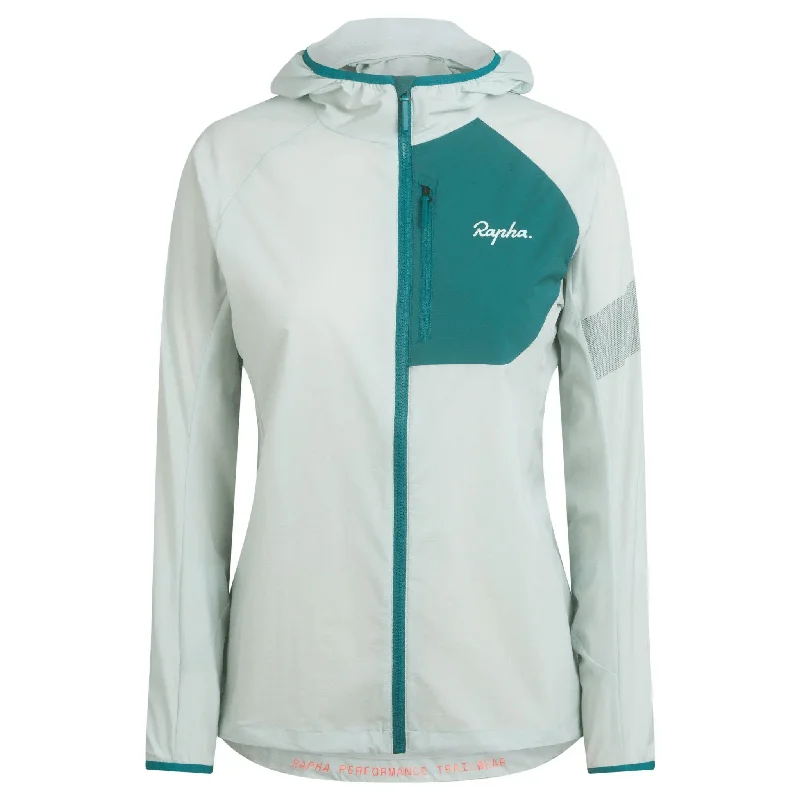 Rapha Women's Trail Lightweight Jacket Egg Shell/Blue Green Medium