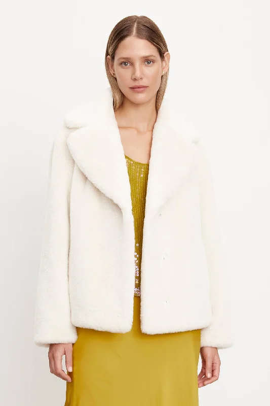 RAQUEL FAUX LUX FUR JACKET Wool Fabric Cashmere Fabric Tweed Fabric
