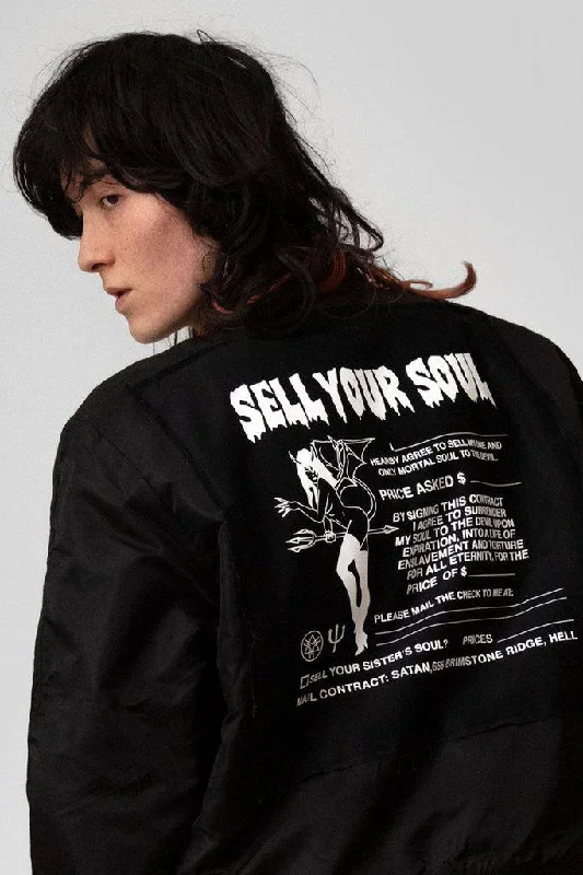 Sell Your Soul MA1 Patch Jacket - Unisex Lace Jacket Ribbed Jacket Sequined Jacket