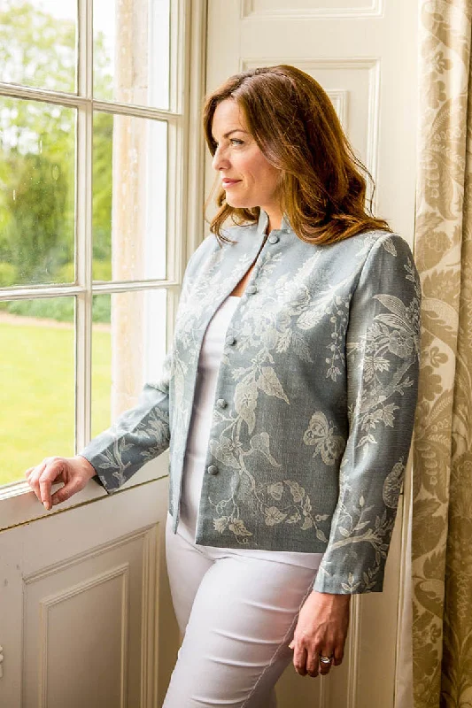 Short Nehru Jacket in Wedgwood Bomber Jacket Anorak Windbreaker