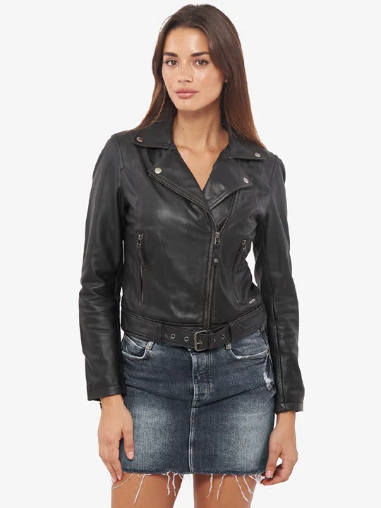 Women's Black Genuine Leather Motorcycle Jacket Tailored Jacket Straight Jacket A-Line Jacket Women's Black Genuine Leather Motorcycle Jacket Tailored Jacket Straight Jacket A-Line Jacket