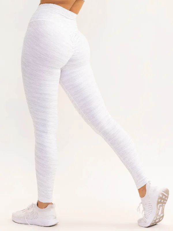 Activate Cross Over Scrunch Leggings - Snow Grey Marl Comfortable Compression Leggings Activate Cross Over Scrunch Leggings - Snow Grey Marl Comfortable Compression Leggings