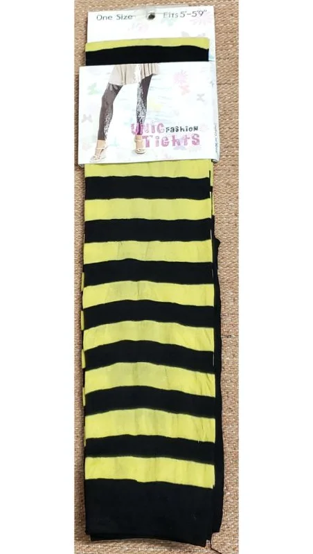 Ayla -- Women's Nylon Fashion Leggings -- Yellow/Black Stripe Trendy Ombre Effect Leggings Ayla -- Women's Nylon Fashion Leggings -- Yellow/Black Stripe Trendy Ombre Effect Leggings