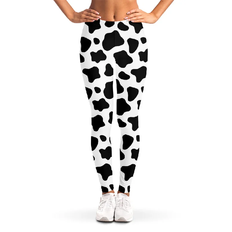 Black And White Cow Print Women's Leggings