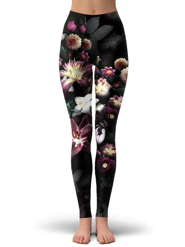Blooming Teal Leggings Stylish Colorful Activewear Leggings